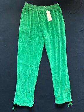 Suzi Kondi unisex track pants Bright Green Velour Joggers